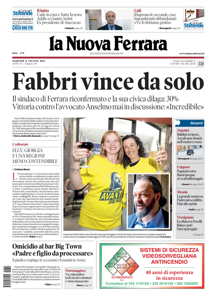 Prima-pagina-nuova ferrara-oggi-edizione-del-2024-06-11